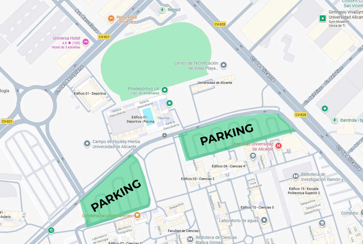 Parking near the athletics track